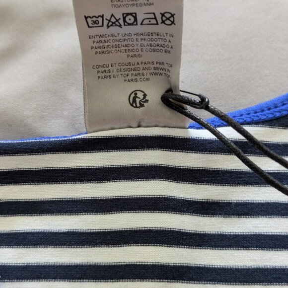 TOF Paris Sailor Crop Top, blue, size L, NWT - Picture 13 of 13